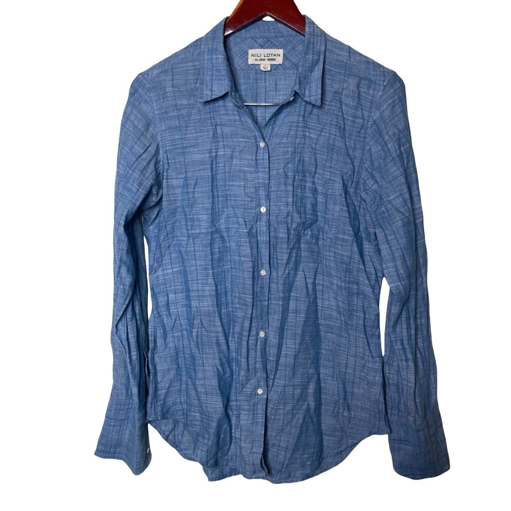 Nili Lotan Blue Button Down Shirt